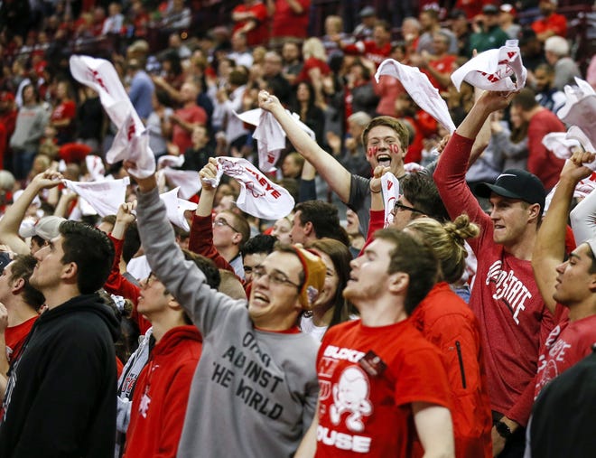Fans cheer after Ohio State scores in the first half of a game against Michigan State on Jan. 5 in Value City Arena. [Dispatch file]
