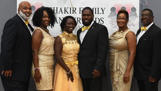 Charles Smith, left, Jeanetta Smith, Trena Shakir, Shaheed Shakir, Esther Ligon and Bernard Ligon founded a nonprofit in 2015, and have since raised $30,500 for the Friends of the Cancer Center, including $10,000 on Saturday evening at the annual Shakir Family and Friends dinner at the E.E. Miller Recreation Center. [Contributed photo]