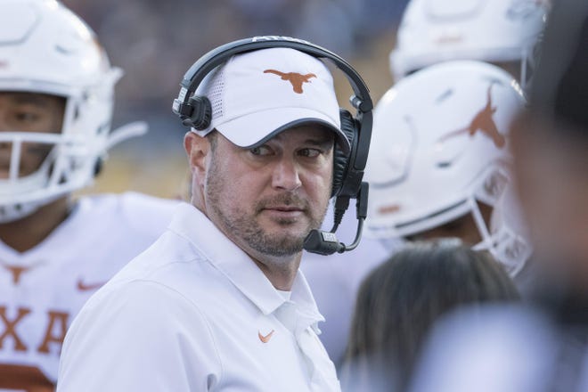 Texas coach Tom Herman will take his 15th-ranked Longhorns to Fort Worth this week for Saturday’s game at TCU. Texas has lost its last two games against the Horned Frogs in Amon Carter Stadium. [RAYMOND THOMPSON/THE ASSOCIATED PRESS]