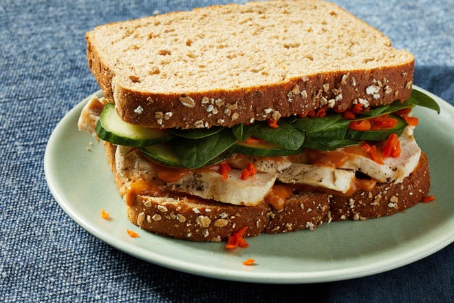 Chicken satay sandwich [Tom McCorkle/For The Washington Post]