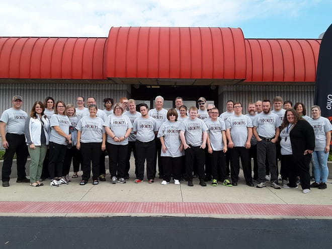 Rockets bowlers and coaches pose with Special Olympics Ohio President, Jessica Stewart Submitted photo