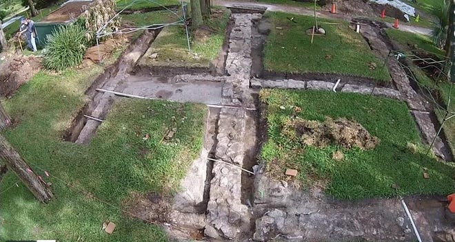 The excavation site at the Mission Nombre de Dios in St. Augustine. [Contributed]
