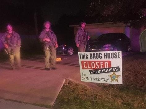 Flagler sheriff's detectives and SWAT team members raided a house on Poppy Lane before dawn Thursday following a months-long undercover operation and seized thousands of dollars in drugs and cash. [FCSO]