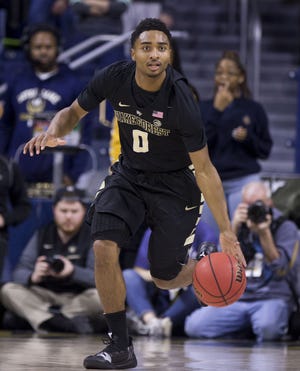 Brandon Childress led Wake Forest last season with 14.7 points per game. The senior says he's 'ready for this year' as the Deacons look to improve on an 11-20 record last season. [Robert Franklin/The Associated Press]