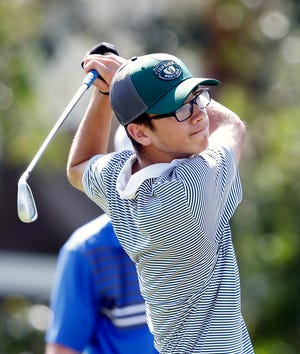 Jake Nicholson, George Jenkins, is the only boys golf player from Polk County to qualify for the FHSAA state finals this year. [PIERRE DUCHARME/THE LEDGER]