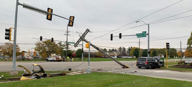 A woman received serious injuries in a single-vehicle crash on Monday, Oct. 28, 2019, at Kishwaukee Street and Boeing Drive. [GEORGETTE BRAUN/RRSTAR.COM STAFF]