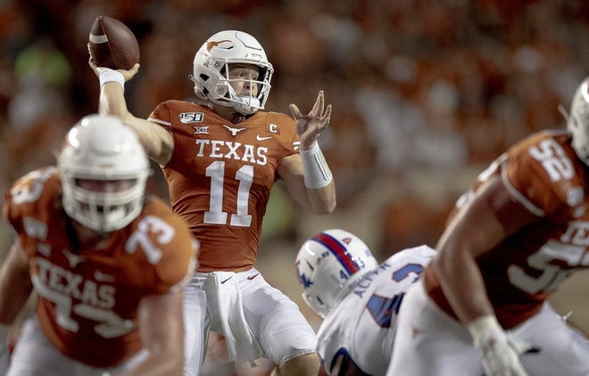 Texas quarterback Sam Ehlinger (11) has been solid throughout the season, but the Longhorns have struggled on defense and now have lost two of their last three games. [NICK WAGNER/AMERICAN-STATESMAN]