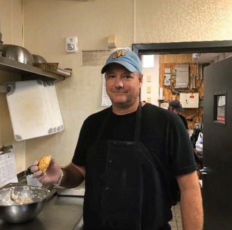 Jay, an Arc of the Bay client and student in our Culinary Training Program, shown at Red Lobster where he did job shadowing on National Disability Mentoring Day.[CONTRIBUTED PHOTO]