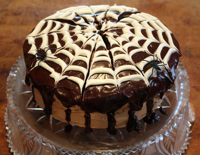 Chocolate Spider Web Cake. [Laura Tolbert]