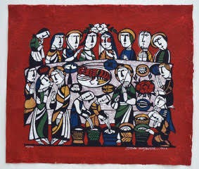 “Wedding at Cana” is just one of the several pieces that will soon be on display during the Price Tower’s “Witness to Faith: The Biblical Art of Sadao Watanabe” exhibit, which opens Nov. 8.