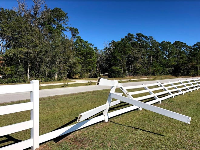 According to the National Weather Service, an EF0 tornado early Friday near Peletier in western Carteret County damaged fencing at a horse farm and snapped branches off trees. No injuries were reported. [ Photo courtesy of National Weather Service]