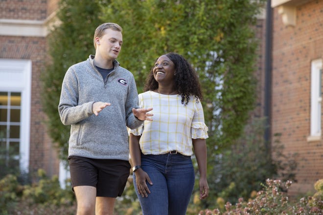 Carson Kuck and student members of UGA’s First-Gen Celebration planning committee, like Olamide Ogunjobi, are helping to bring the university’s first-gen community together and equip advocates. [Photo by Peter Frey]