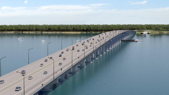 This is a rendering of the bridge for the First Coast Expressway that will connect St. Johns and Clay counties. It will replace the Shands Bridge. [Contributed]