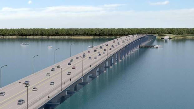 The proposed new four-lane bridge spanning the St. Johns River between Clay and St. Johns counties. [FDOT]