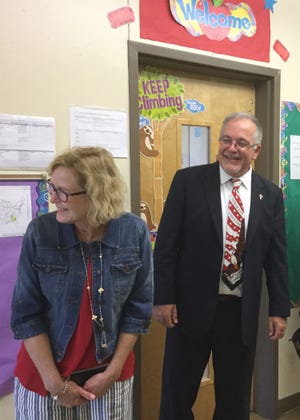 State Schools Superintendent Richard Woods and wife Lisha toured Savannah-Chatham County schools to speak with youth about Constitution Day. [ANN MEYER/SAVANNAHNOW.COM]