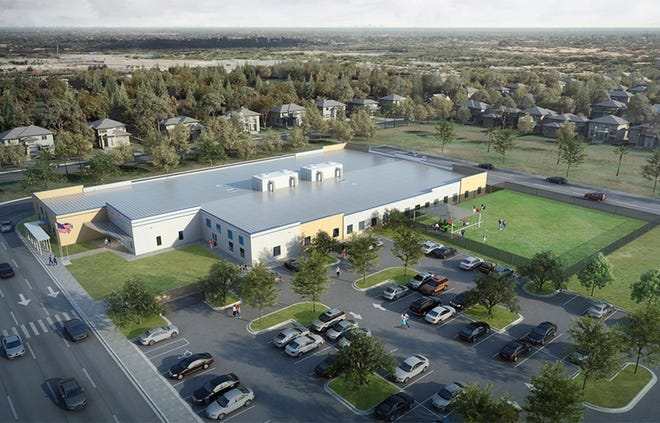 A rendering shows the proposed Seven Lakes Preparatory Academy at Steve's Road and Citrus Tower Boulevard in Clermont. [Seven Lakes Preparatory Academy]