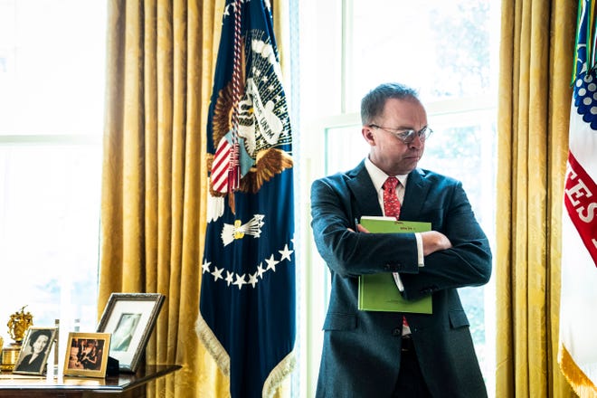 Acting White House chief of staff Mick Mulvaney is seeking to join a lawsuit filed by a deputy for former national security adviser John Bolton. MUST CREDIT: Washington Post photo by Jabin Botsford