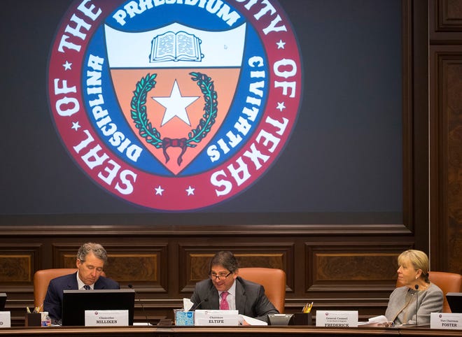 UT Board of Regents in February. On Wednesday, the regents gave tentative approval to realign Red River Street to make way for the new Moody Center. [RICARDO B. BRAZZIELL/AMERICAN-STATESMAN]