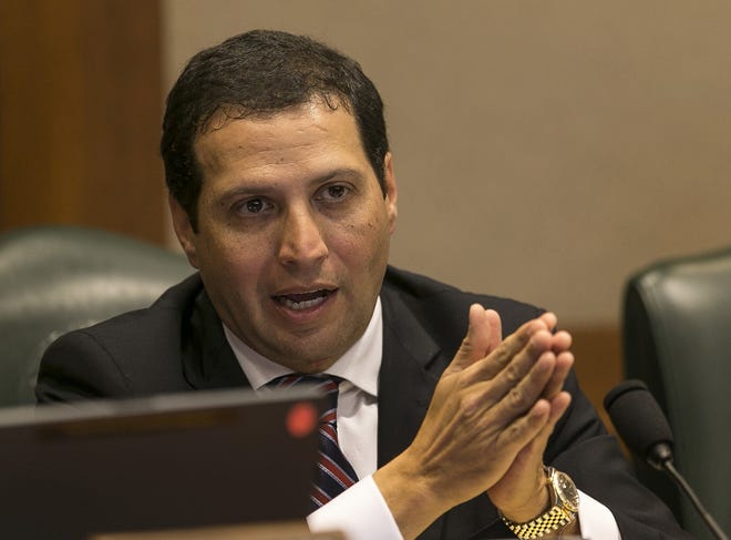 State Rep. Poncho Nevarez, D-Eagle Pass, surrendered to authorities after he was charged with a third-degree felony for possessing 1 to 4 grams of cocaine. [RODOLFO GONZALEZ/AMERICAN-STATESMAN]