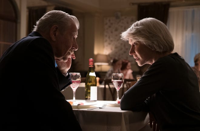 This image released by Warner Bros. Pictures shows Ian McKellen, left, and Helen Mirren in a scene from "The Good Liar," in theaters on Nov. 15. (Warner Bros. Pictures)
