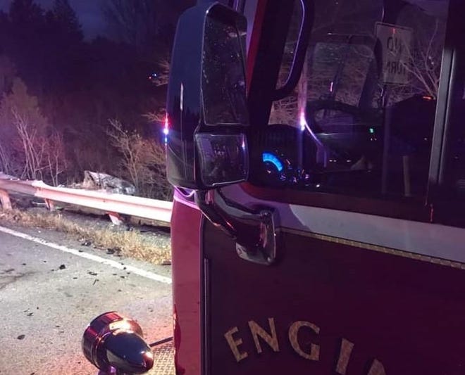 West Bridgewater firefighters responded to a rollover crash on Route 24 before 6 a.m. on Sunday, Nov. 17, 2019. (West Bridgewater Fire Department)