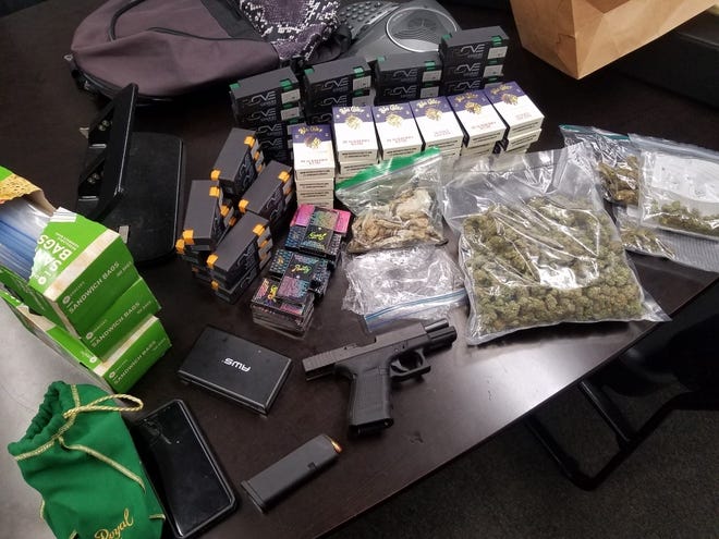 This is material police said they seized during a traffic stop Thursday night.