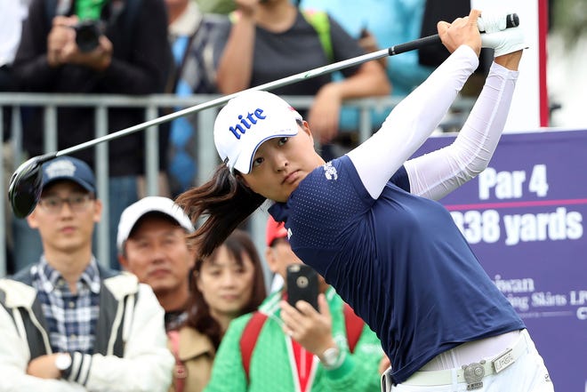 Jin Young Ko of South Korea leads the Race to CME Globe as the LPGA enters it’s championship contest. Yet all 60 players in the field have a mathematical chance to steal the title away. [ CHIANG YING-YING/THE ASSOCIATED PRESS ]