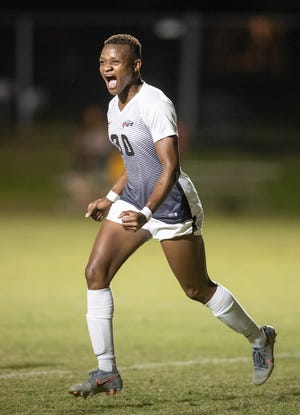 Southeastern’s Uchenna Kanu will lead the Fire women’s soccer team into the playoffs this weekend. [ERNST PETERS/THE LEDGER]