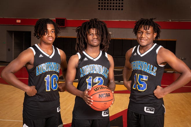 From left, Christian Robinson, Dorian Allen, Tobias Holton will play big roles for Auburndale in the upcoming season. [ERNST PETERS/THE LEDGER]