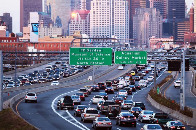 According to AAA, if you're traveling for the Thanksgiving holiday, you'll want to avoid hitting the road Wednesday, Nov. 27. Travel around the Boston metro area is expected to be 3.4 times longer than usual. [Wicked Local file photo]