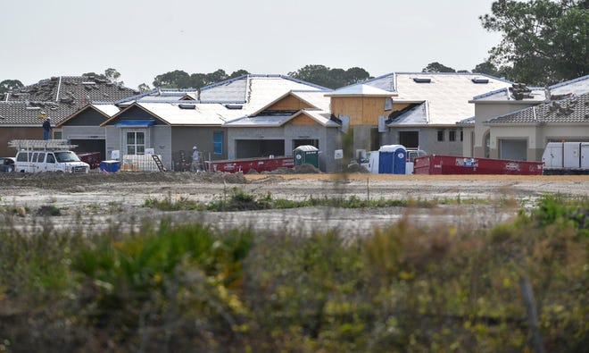 Homes under construction at West Villages in south Sarasota County. [H-T Archive]