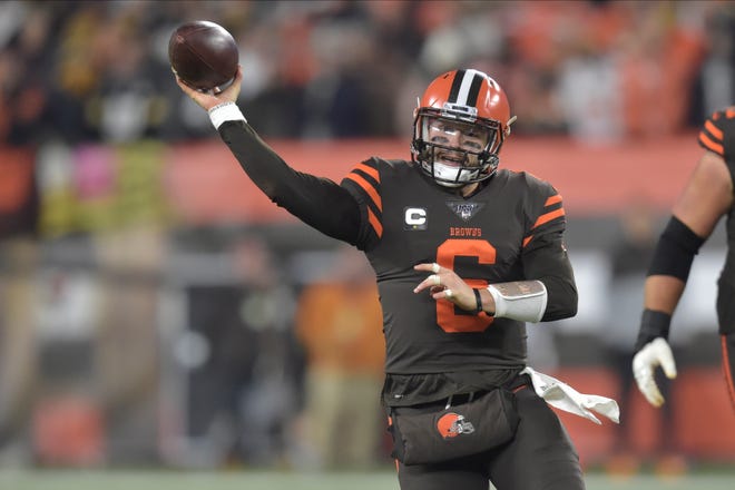 Baker Mayfield has been solid for a couple of weeks in a row and has a great matchup against the Dolphins in Week 12. [David Richard/The Associated Press]
