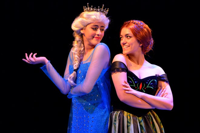 Elsa (Natalee Sanchez) gives Anna (Hannah Oaks) sisterly advice in the upcoming production of Disney's Frozen JR at LHUCA in December. [Provided by Will of the Wind Productions]