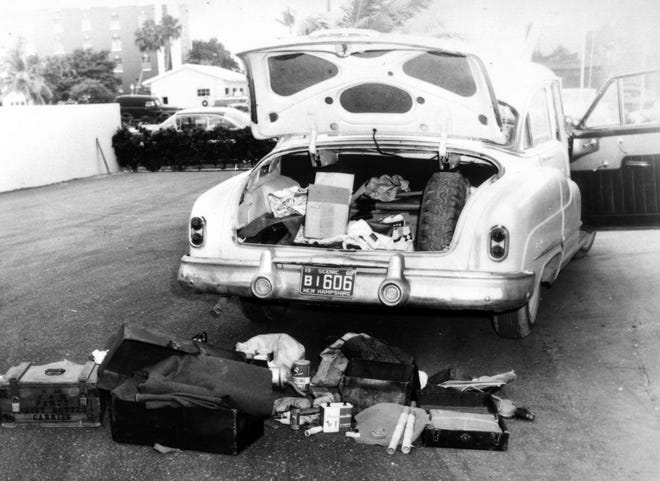 Richard Paul Pavlick, a retired New Hampshire postal worker, plotted to ram the motorcade of President-elect John F. Kennedy in Palm Beach. Police and federal agents stopped him the evening of Dec. 15, 1960, and found his car loaded with explosives (Photo by Secret Service)