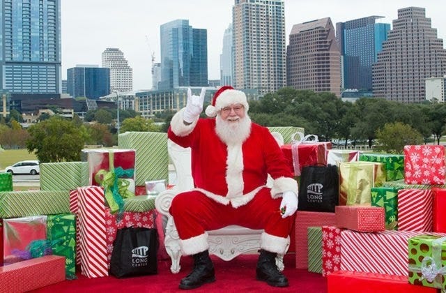 Santa will pose for pictures at the Long Center's terrace, with beautiful views of downtown Austin. [Contributed by the Long Center]