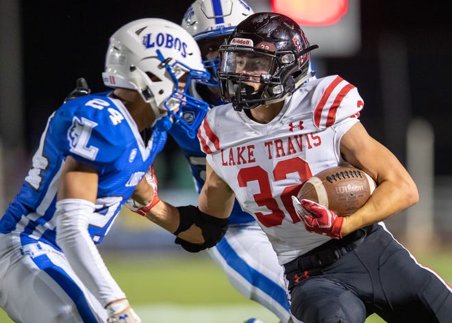 Lake Travis running back Weston Stephens (seen in action earlier in the season) has become a focal point for a Cavalier offense that is running more than it has in the past. [JOHN GUTIERREZ/FOR STATESMAN]