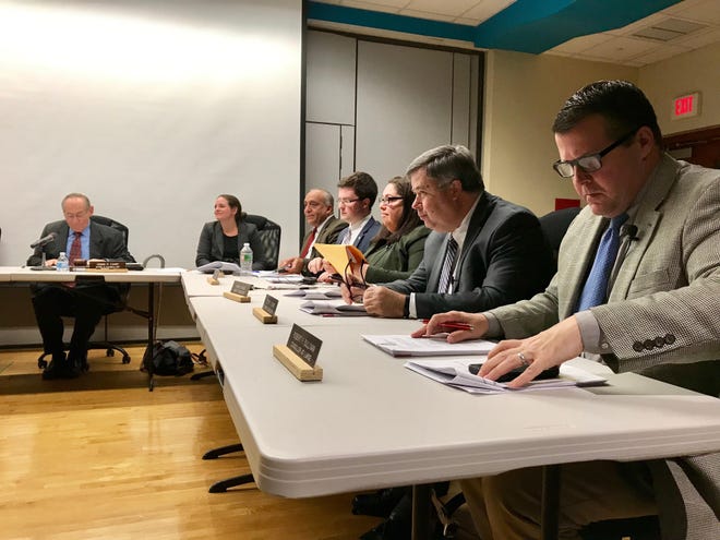 The Brockton City Council during a tax classification hearing held on Dec. 3, 2018. (Marc Larocque/The Enterprise)