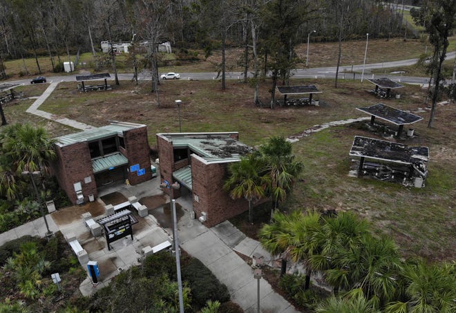 The closed rest stop off I-10 near Cottondale on Nov. 12, 2019. The rest stop closed after Hurricane Michael damaged the area on Oct. 10, 2018. [PATTI BLAKE/THE NEWS HERALD]