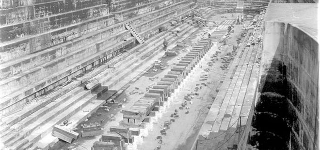 Here is the dry dock at the Charlestown Navy Yard as it was in 1930. To learn more about the fascinating history of the Navy Yard and the USS Constitution, visit the U.S.S. Constitution Museum (ussconstitutionmuseum.org).