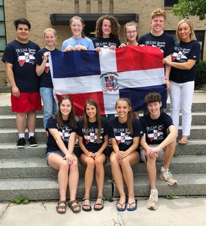 Here are a few of the Bloomfield High School students traveling to the Dominican Republic in December to work on a service project. Front row (from left): Marissa Willis, Lauren Bell, Kailee Lewis and Ryan Pare. Back row: Christian Reyes, Megan Moreau, Jill Frazo, Adriana Kirk, Ava Manfre, Owen Saxby and counseler and adviser Felice Prindle.

[PHOTO PROVIDED]