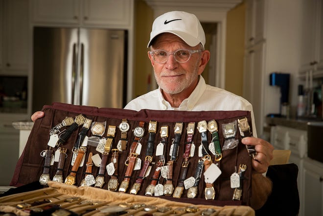 Fredric J. Friedberg of Irvine once owned more than 700 Illinois Watch Co. timepieces. (Allen J. Schaben/Los Angeles Times/TNS)