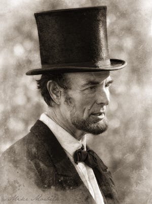 Fritz Klein will portray Abraham Lincoln in the U.S. Marshals Museum's fifth annual "An Evening in the Past from 6:30-9 p.m. Dec. 9 at the new museum, 789 Riverfront Drive. Those attending will enjoy a mid-19th century inspired menu featuring some of Lincoln's favorite foods, as well as entertainment and era-appropriate cocktails. Tickets are $75 and tables for eight are $500 and can be purchased at EventBrite.com. Call (479) 709-3766, email info@USMuseum.org or visit the U.S. Marshals Museum Facebook page for information. Klein brings President Lincoln to life at the Abraham Lincoln Presidential Library and Museum in Springfield, Ill. [Courtesy The Lincoln Institute]