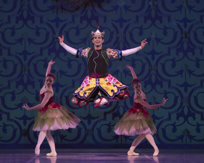 Orlando Julius Canova in the Tea Dance section of Ballet Austin's "The Nutcracker." [Contributed by Anne Marie Bloodgood/Ballet Austin]
