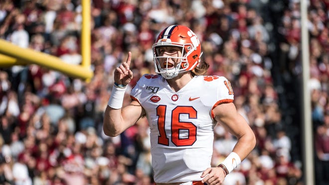 Clemson quarterback Trevor Lawrence has passed for 22 touchdowns with just three interceptions in the past seven games. [Sean Rayford/The Associated Press]