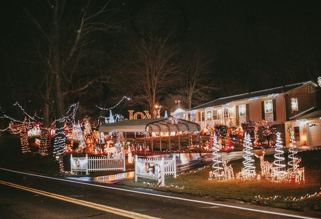 North Sewickley Township Supervisor Emmett Santillo has used this massive Christmas lights display at his home along Route 65 for the last 10 years to raise money for the Beaver County Women’s Center. [Dani Fitzgerald/BCT staff]
