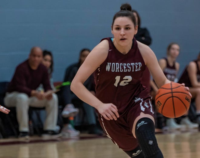 Stratham native Adara Groman, after helping the Worcester Academy girls basketball team win back-to-back NEPSAC Class A championships, will take her talents to the University of New Hampshire next year. [Courtesy]