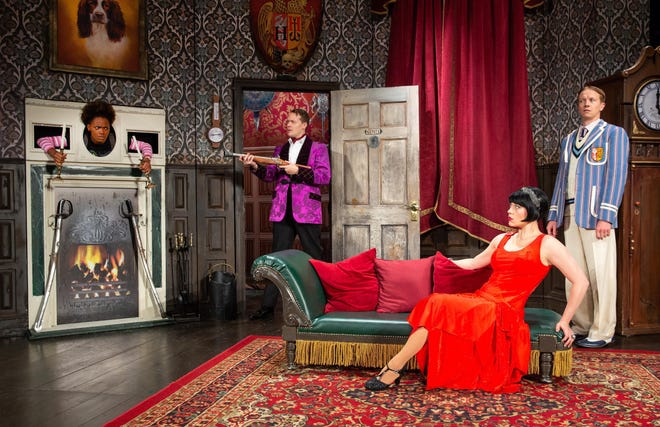 “The Play That Goes Wrong,” a comedy by Henry Lewis, Jonathan Sayer and Henry Shields of Britain’s Mischief Theatre, will be at the Kravis Center through Sunday. [Photo by Jeremy Daniel]