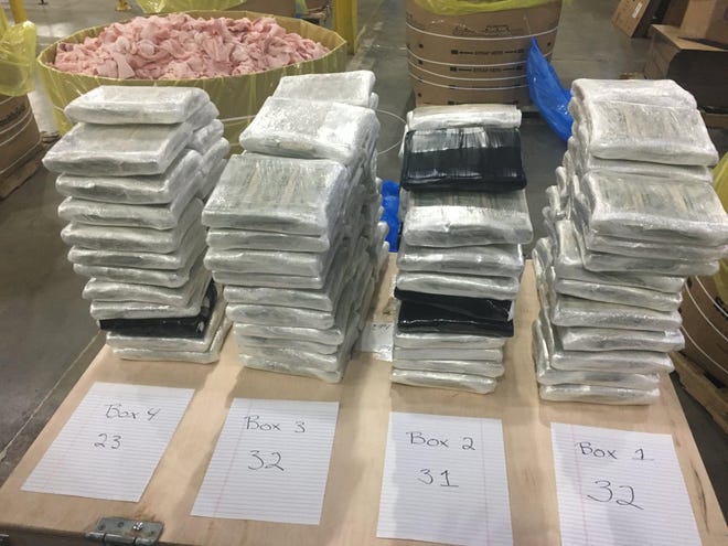 Investigators uncovered $3 million in barrels of meat after a stop on I-85 over the weekend, according to a press release from the Cleveland County Sheriff’s Office. [Special to The Star]