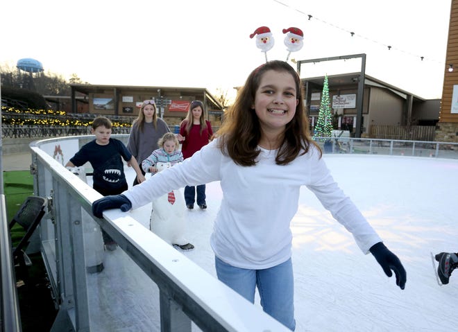 Scotlyn Campbell enjoys the Holidays on the River outdoor ice skating rink at the Tuscaloosa Amphitheater Saturday, Dec. 7, 2019. [Staff Photo/Gary Cosby Jr.]