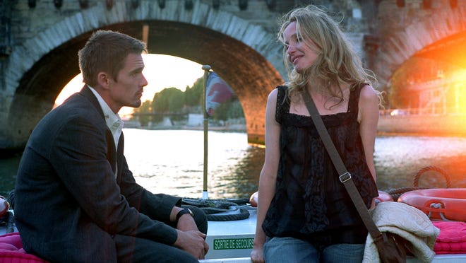 Ethan Hawke and Julie Delpy appear in "Before Sunset." [Warner Bros.]